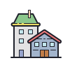 color hand drawn style real estate icon