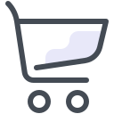 pastel color style shopping trolley icon