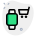 Online shopping made easy on smartwatch with trolley logotype icon