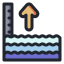 water level rise icon