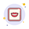 bubbles style smiling mouth icon