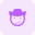 Confused cowboy facial expression emoji for instant messenger icon