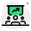 Group of board members discuss sales line graph icon