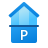 Parkplatz und Penthouse icon