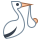 office m style stork with bundle icon