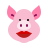 color style schwein mit lippenstift icon