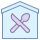 office m style restaurant building icon