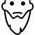 ios 17 outlined style beard icon