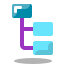 Stacked Organizational Chart Highlighted Parent Node icon