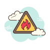 cloud style brennbar icon