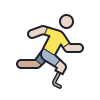 color hand drawn style paralympic runner icon