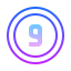 gradient style circled 9 icon