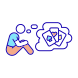 person addicted to gambling icon