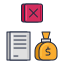 icone piatte a colori lineari per prestiti finanziari esterni non garantiti icon