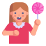 Girl Holding Lollipop icon