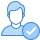 blue ui style checked user male icon