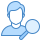 blue ui style find user male icon