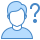 blue ui style warum wir? männlich icon