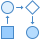 blue ui style arbeitsablauf icon