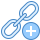 blue ui style link hinzufügen icon