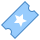 blue ui style movie ticket icon