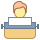 office m style user typing using typewriter icon