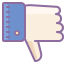 cute color style thumbs down icon