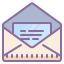 cute color style open envelope icon