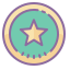 cute color style 등급에 동그라미가 쳐진 icon