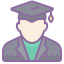 cute color style student male icon