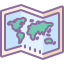 cute color style world map icon