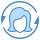 blue ui style user update icon