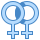 blue ui style 여성 더블 icon