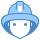 blue ui style 소방관 남성 icon