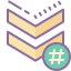 cute color style hashtag segno a v icon