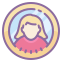 cute color style weiblicher benutzer eingekreist icon