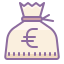cute color style money bag icon