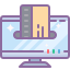 cute color style online payment with a credit card icon