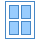 blue ui style geschlossenes fenster icon