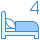 blue ui style vier betten icon