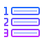gradient style numbered list icon