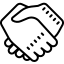 cute outline style partnership icon