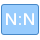 blue ui style many to many icon