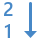blue ui style reversed numerical sorting icon