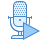 blue ui style 녹음 재생 icon