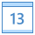 blue ui style calendar 13 icon