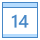 blue ui style calendar 14 icon