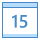 blue ui style calendar 15 icon