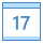 blue ui style kalender 17 icon