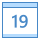 blue ui style calendar 19 icon
